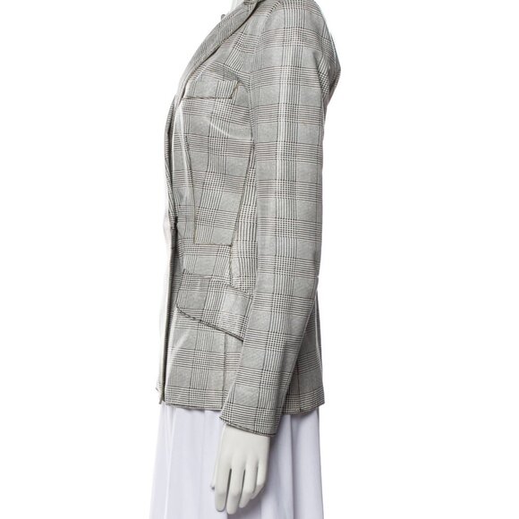 Dolce & Gabbana Houndstooth Prince of Wales Check Leather Suit Blazer & Pants - Picture 2 of 13